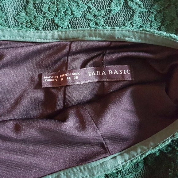 Women's Zara Green Lace Pencil Skirt - Picture 4 of 4